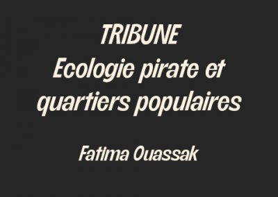 Tribune – Ecologie pirate et quartiers populaires, Fatima Ouassak